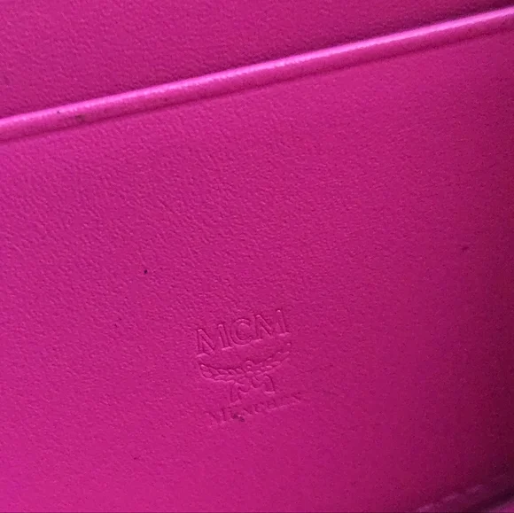 MCM Brown and Pink Visetos Diamond Ziparound Long Continental Wallet VGUC - Picture 13 of 13